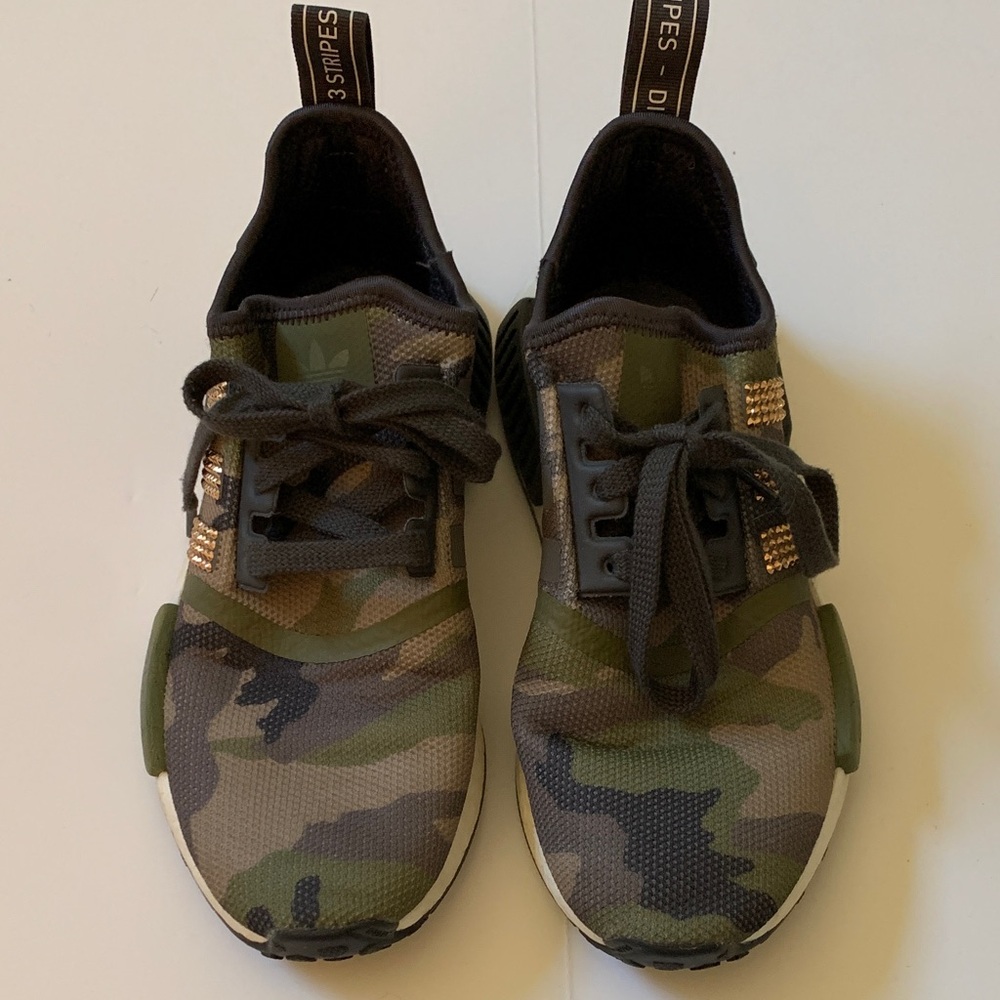 adidas Men's Camo Knit Athletic Sneakers - Olive Green/Black